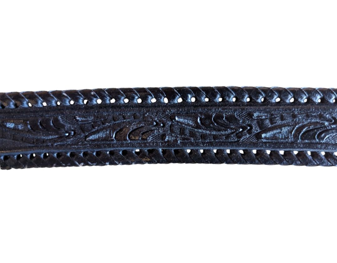 Nocona Black Tooled Leather Western Belt