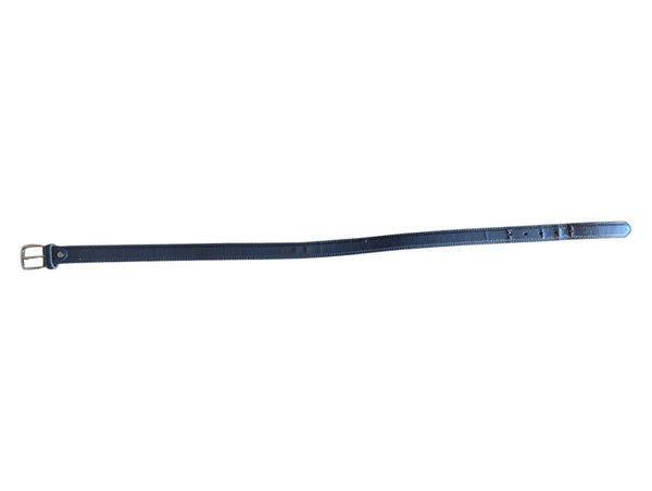 Dark Grey Leather Belt with Silver-Tone Buckle
