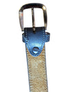 Dark Grey Leather Belt with Silver-Tone Buckle