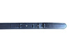 Dark Grey Leather Belt with Silver-Tone Buckle