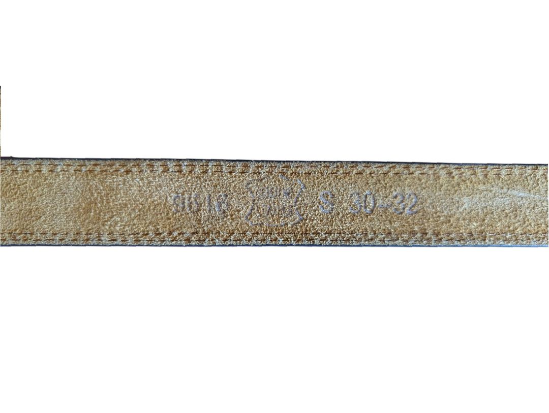 Dark Grey Leather Belt with Silver-Tone Buckle