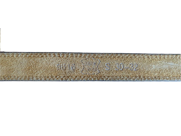 Dark Grey Leather Belt with Silver-Tone Buckle