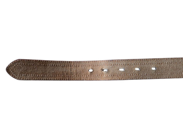 Brown Leather Belt with Braided Centre Detail