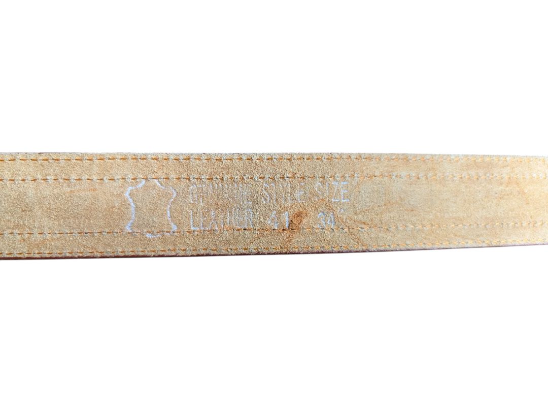 Brown Leather Belt with Braided Centre Detail