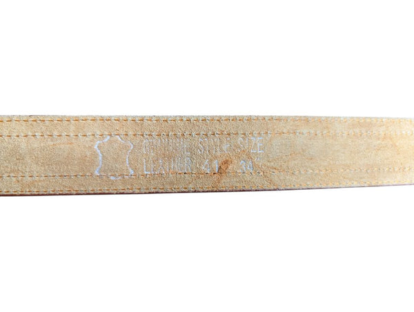 Brown Leather Belt with Braided Centre Detail