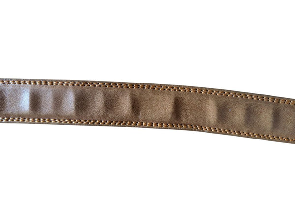 Tan Leather Belt with Silver-Tone Buckle