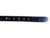 Black Croc-Embossed Leather Belt with Silver-Tone Buckle