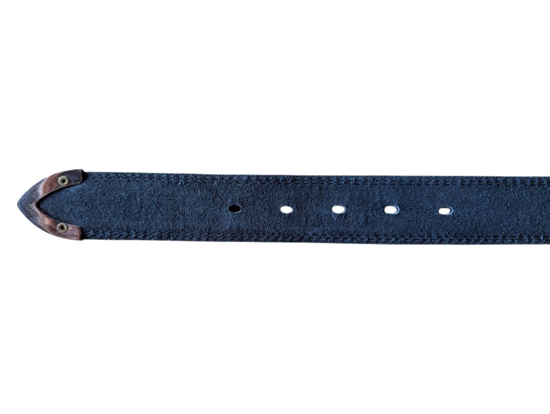 Black Leather Belt with Silver-Tone Buckle