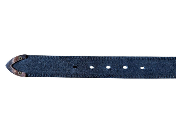 Black Leather Belt with Silver-Tone Buckle