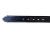 Black Leather Belt with Silver-Tone Buckle