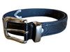Black Leather Belt with Silver-Tone Buckle