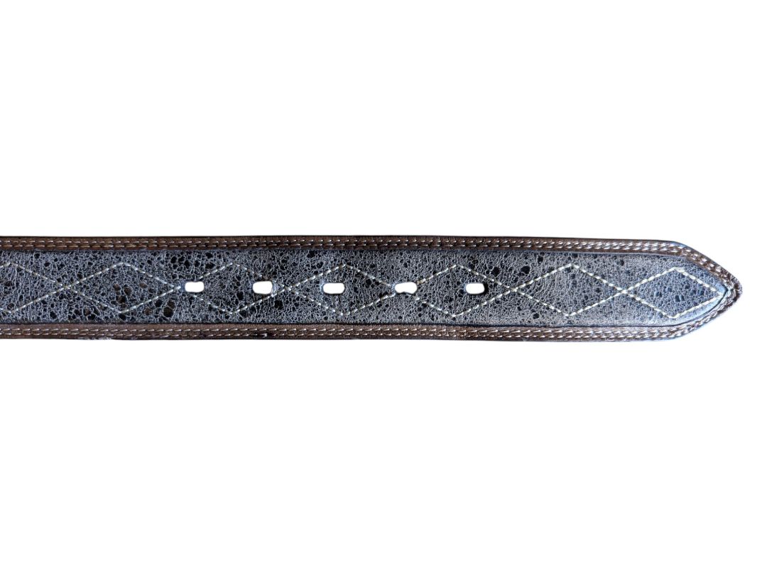 Stetson Full Grain Leather Belt with Rhinestone Heart Buckle