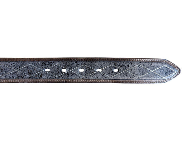 Stetson Full Grain Leather Belt with Rhinestone Heart Buckle