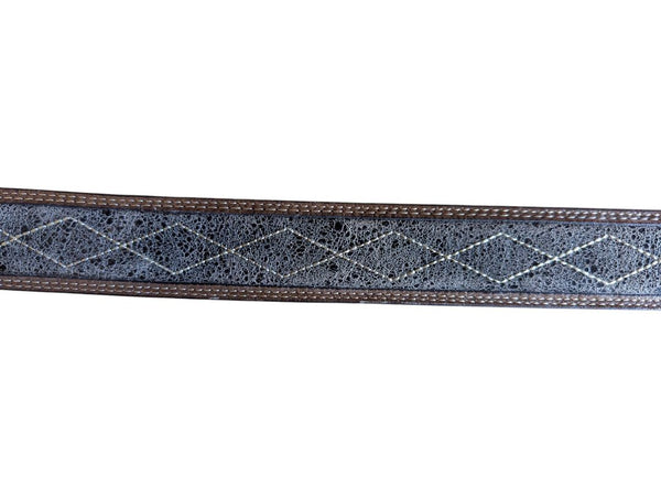 Stetson Full Grain Leather Belt with Rhinestone Heart Buckle