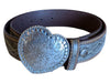 Stetson Full Grain Leather Belt with Rhinestone Heart Buckle
