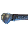 Stetson Full Grain Leather Belt with Rhinestone Heart Buckle