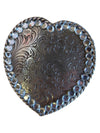 Stetson Full Grain Leather Belt with Rhinestone Heart Buckle