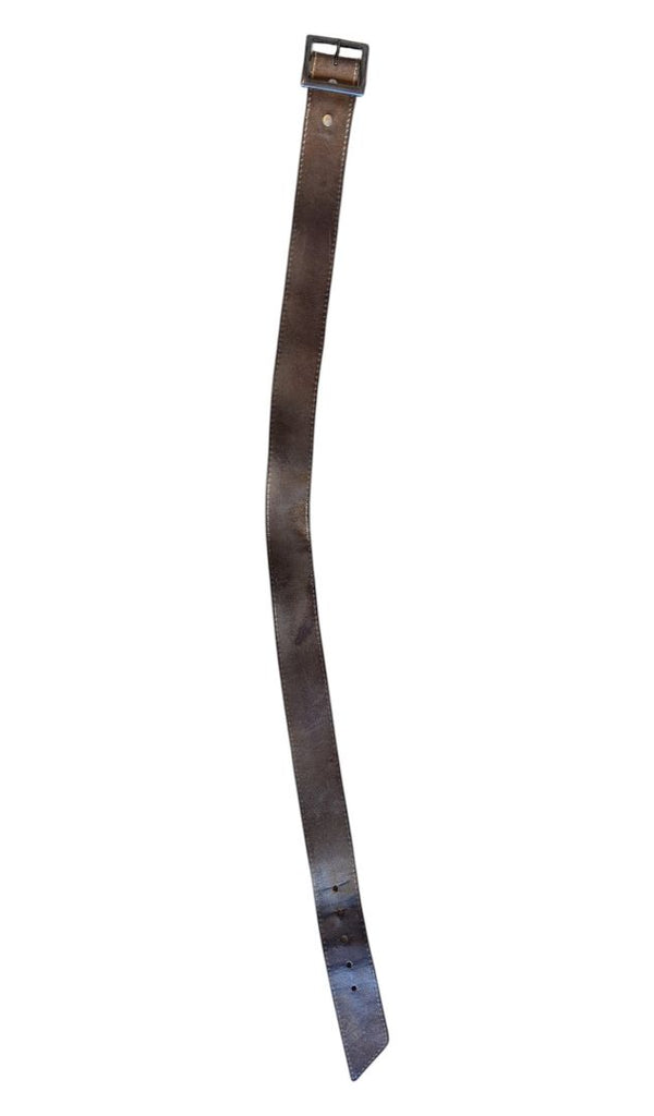 Brown Leather Belt with Metal Buckle