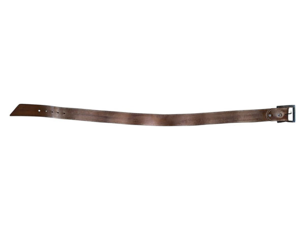 Brown Leather Belt with Metal Buckle