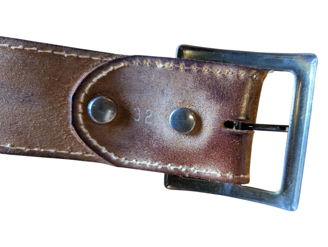 Brown Leather Belt with Metal Buckle