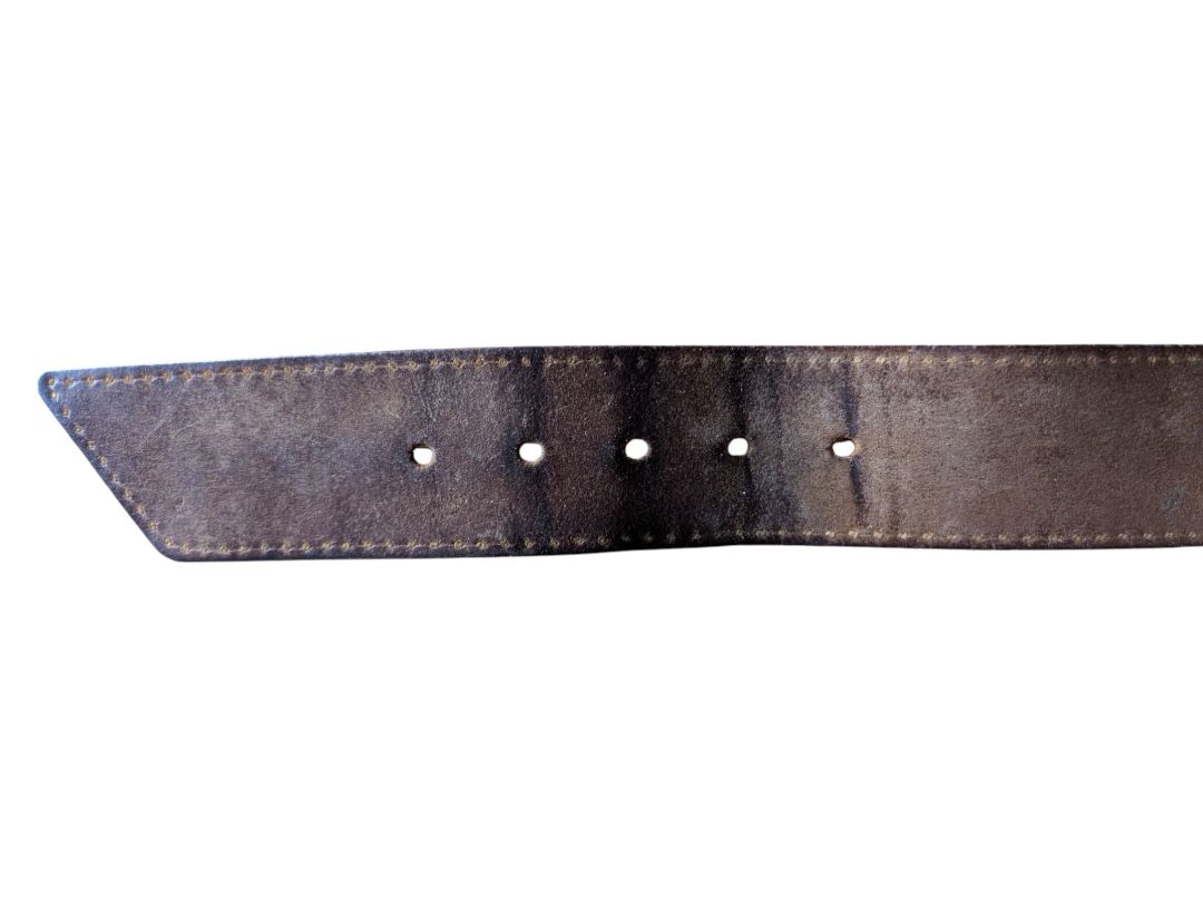 Brown Leather Belt with Metal Buckle