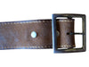 Brown Leather Belt with Metal Buckle