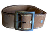 Brown Leather Belt with Metal Buckle
