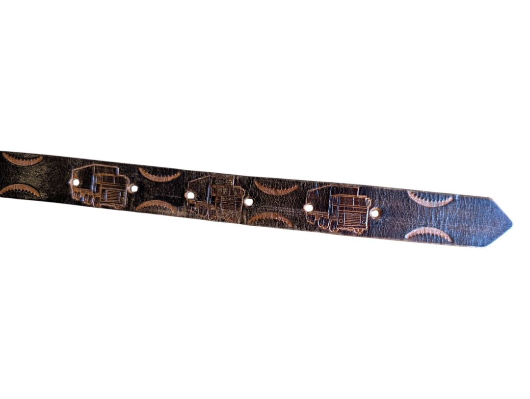 Novelty Leather Belt with Truck Design