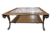 Square Glass-Top Coffee Table with Metal Frame