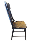 Vintage Pressback Wooden Chair with Turned Spindles & Portrait Medallion