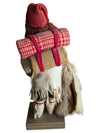 Handcrafted Indigenous-Style Hunter/Trapper Doll Figure with Fur Pelt & Backpack