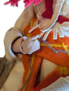 Handcrafted Indigenous-Style Hunter/Trapper Doll Figure with Fur Pelt & Backpack