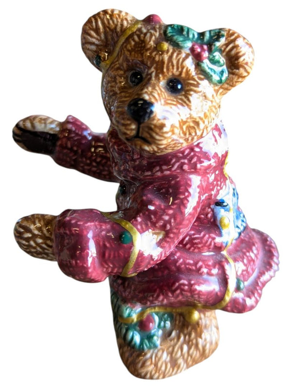 Bearware Pottery “Elliot & The Tree” Christmas Bear Salt & Pepper Shakers