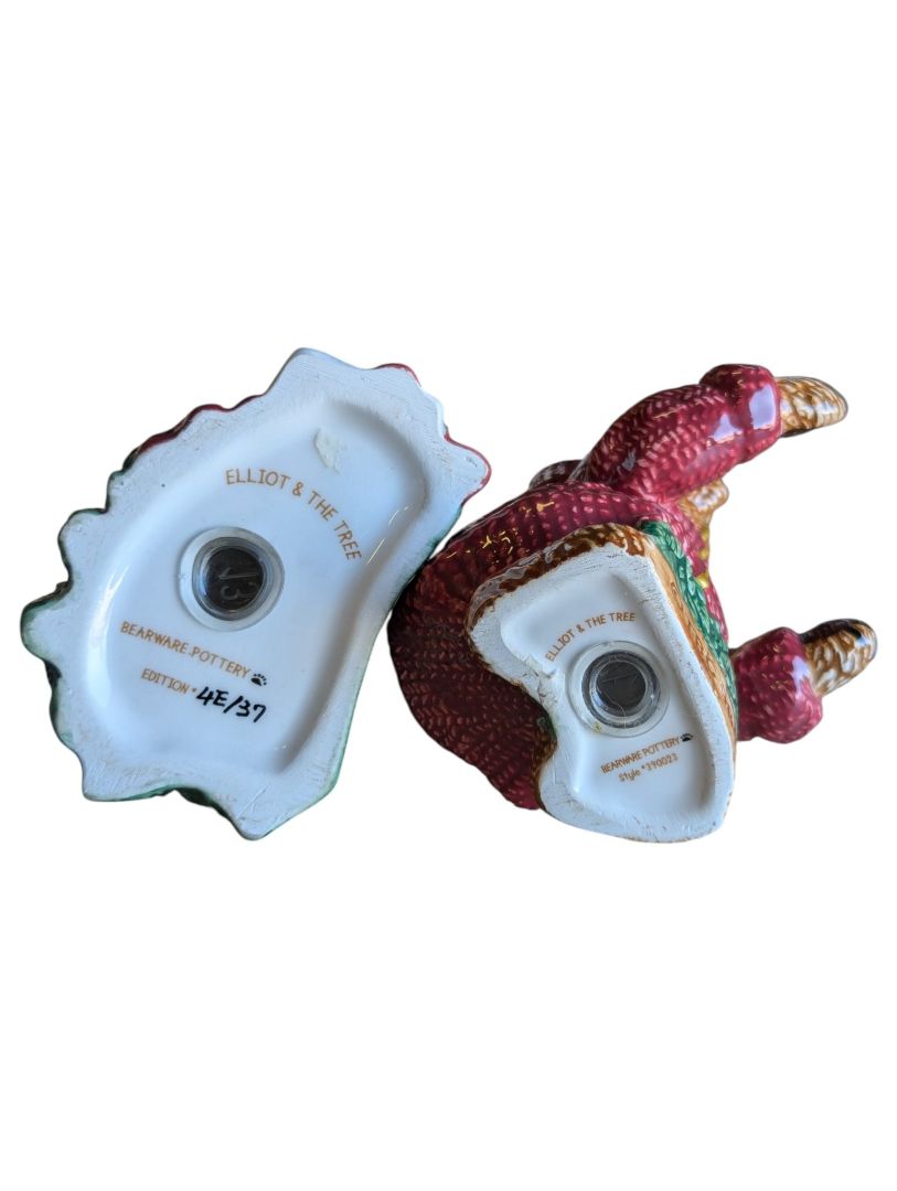 Bearware Pottery “Elliot & The Tree” Christmas Bear Salt & Pepper Shakers