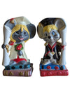Vintage Hand-Painted Ceramic Graduation Mouse Bookends