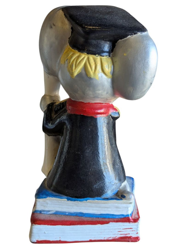 Vintage Hand-Painted Ceramic Graduation Mouse Bookends
