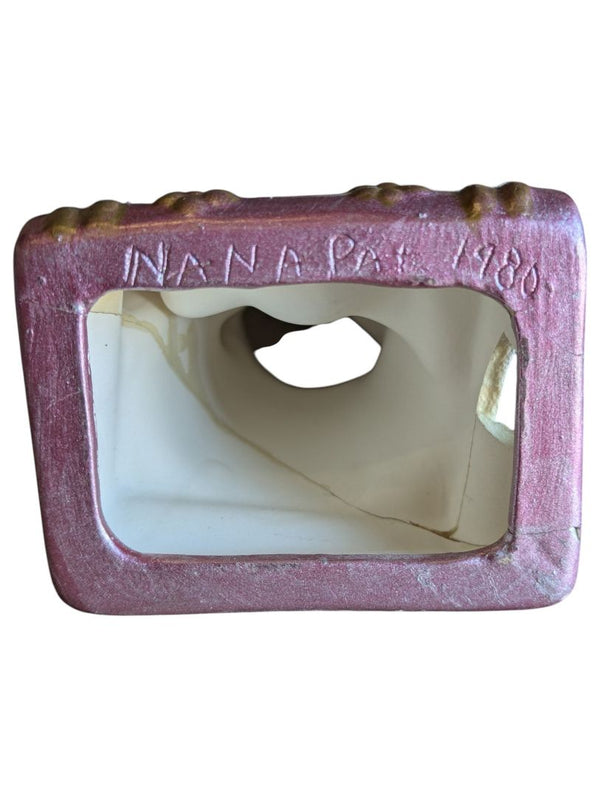Vintage Hand-Painted Ceramic Graduation Mouse Bookends
