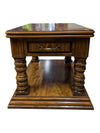 Rectangle Wood End Table with Drawer & Lower Shelf