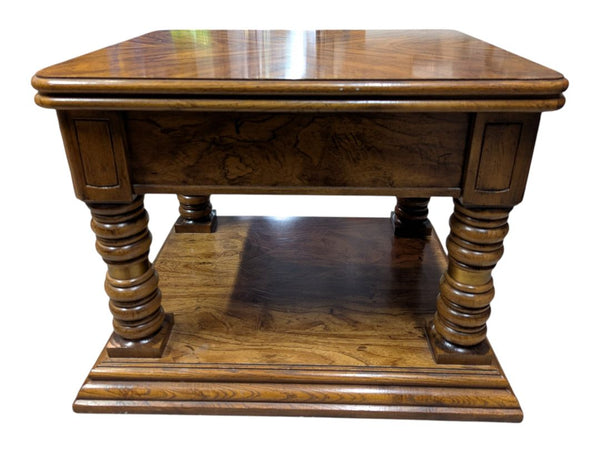Rectangle Wood End Table with Drawer & Lower Shelf