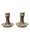 Pair of Studio Pottery Speckled Ceramic Candle Holders