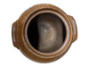Vintage Brown Glazed Stoneware Crock Jar with Side Handles