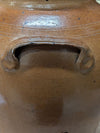 Vintage Brown Glazed Stoneware Crock Jar with Side Handles