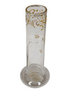 Pair of Vintage Glass Bud Vases with Ornate Metal Stands