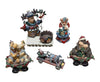 Christmas Bear & Moose Collectible Miniature Lot – Hinged Trinket Box, Sleigh, Wagons & Reindeer Display