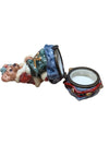 Christmas Bear & Moose Collectible Miniature Lot – Hinged Trinket Box, Sleigh, Wagons & Reindeer Display