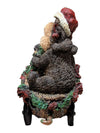 Christmas Bear & Moose Collectible Miniature Lot – Hinged Trinket Box, Sleigh, Wagons & Reindeer Display