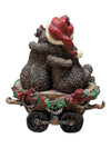 Christmas Bear & Moose Collectible Miniature Lot – Hinged Trinket Box, Sleigh, Wagons & Reindeer Display