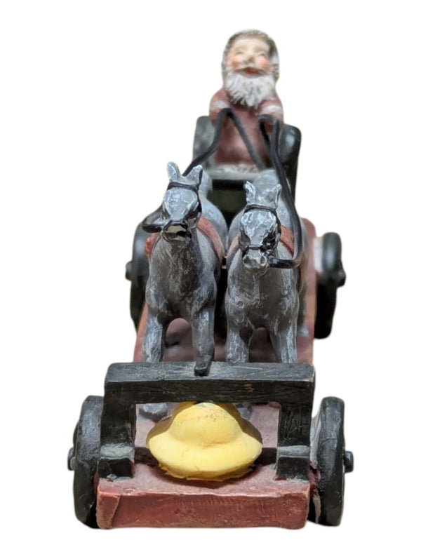 Christmas Bear & Moose Collectible Miniature Lot – Hinged Trinket Box, Sleigh, Wagons & Reindeer Display