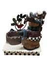 Christmas Bear & Moose Collectible Miniature Lot – Hinged Trinket Box, Sleigh, Wagons & Reindeer Display