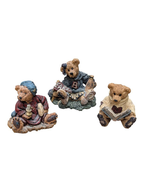 Boyds Bears & Friends Collectible Bear Figurine Lot – Love Sonnets, Bailey the Cheerleader & Bedtime Bear